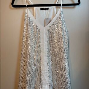 NWT White Sequin Cami Top 110